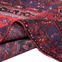Zanjan Persian Rug 10'1" x 5'3" - Semi Antique Medallion Navy Blue, Crimson Hand Knotted | detail view | SKU 112338