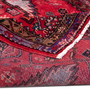 Zanjan Persian Rug 7'5" x 3'11" - Semi Antique Medallion Navy Blue, Crimson Hand Knotted | corner detail | SKU 112342