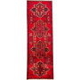 Sarab Persian Rug 9'2" x 2'11" - Semi Antique Medallion Camel, Blue Hand Knotted | front view | SKU 110044