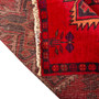 Sarab Persian Rug 9x2 ft - Semi Antique Medallion (Toranj), Geometric Red, Crimson, Navy Blue Hand Knotted | corner detail | SKU 110044