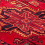 Sarab Persian Rug 9x2 ft - Semi Antique Medallion (Toranj), Geometric Red, Crimson, Navy Blue Hand Knotted | side view | SKU 110044