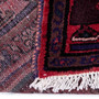 Zanjan Persian Rug 6x4 ft - Semi Antique Medallion Toranj, Herati Mahi Madder Red, Navy Blue, Crimson Hand Knotted | pile detail | SKU 112345