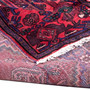 Zanjan Persian Rug 6'6" x 4'1" - Semi Antique Medallion Navy Blue, Crimson Hand Knotted | corner detail | SKU 112345