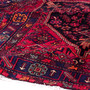Zanjan Persian Rug 7x4 ft - Semi Antique Medallion Navy Blue, Crimson Hand Knotted | detail view | SKU 112346