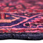 Zanjan Persian Rug 7x4 ft - Semi Antique Medallion (Toranj), Geometric Crimson, Navy Blue, Madder Red Hand Knotted | side view | SKU 112347