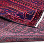 Zanjan Persian Rug 7'3" x 4'11" - Semi Antique Medallion Navy Blue, Crimson Hand Knotted | corner detail | SKU 112347