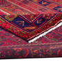 Zanjan Persian Rug 9'8" x 5'1" - Semi Antique Medallion Navy Blue, Crimson Hand Knotted | corner detail | SKU 112349