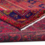 Zanjan Persian Rug 8x4 ft - Semi Antique Medallion Navy Blue, Crimson Hand Knotted | corner detail | SKU 112350