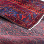 Zanjan Persian Rug 7'5" x 5'1" - Semi Antique Medallion Navy Blue, Crimson Hand Knotted | corner detail | SKU 112351