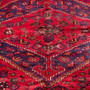 Zanjan Persian Rug 7'1" x 4'6" - Semi Antique Medallion Navy Blue, Crimson Hand Knotted | side view | SKU 112352