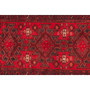 Khamseh Persian Rug 9'6" x 3'5" - Semi Antique Medallion Navy Blue, Crimson Hand Knotted | pile detail | SKU 110100
