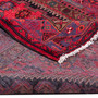 Zanjan Persian Rug 7'1" x 4'7" - Semi Antique Medallion Navy Blue, Crimson Hand Knotted | corner detail | SKU 112353