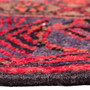 Zanjan Persian Rug 7'1" x 4'7" - Semi Antique Medallion Navy Blue, Crimson Hand Knotted | back view | SKU 112354