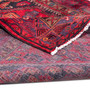 Zanjan Persian Rug 7'1" x 4'7" - Semi Antique Medallion Navy Blue, Crimson Hand Knotted | corner detail | SKU 112354