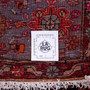 Zanjan Persian Rug 7x5 ft - Semi Antique Medallion Toranj, Herati Mahi Crimson, Navy Blue, Orange Hand Knotted | full view | SKU 112356
