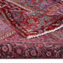 Zanjan Persian Rug 7x5 ft - Semi Antique Medallion Toranj, Herati Mahi Crimson, Navy Blue, Orange Hand Knotted | corner detail | SKU 112356