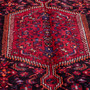 Zanjan Persian Rug 9'7" x 5'5" - Semi Antique Medallion Navy Blue, Crimson Hand Knotted | side view | SKU 112359