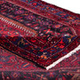 Zanjan Persian Rug 9'7" x 5'5" - Semi Antique Medallion Navy Blue, Crimson Hand Knotted | detail view | SKU 112359