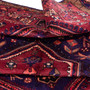 Zanjan Persian Rug 9x4 ft - Semi Antique Medallion Toranj, Herati Mahi Madder Red, Navy Blue, Crimson Hand Knotted | detail view | SKU 112361