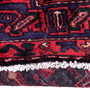 Zanjan Persian Rug 9'1" x 5'3" - Semi Antique Medallion Navy Blue, Crimson Hand Knotted | pile detail | SKU 112364