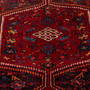 Zanjan Persian Rug 8x5 ft - Semi Antique Medallion Navy Blue, Crimson Hand Knotted | side view | SKU 112365