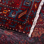 Zanjan Persian Rug 8x5 ft - Semi Antique Medallion Navy Blue, Crimson Hand Knotted | corner detail | SKU 112365