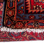 Zanjan Persian Rug 8'0" x 2'7" - Semi Antique Medallion Navy Blue, Crimson Hand Knotted | pile detail | SKU 112366
