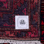 Zanjan Persian Rug 9'3" x 4'11" - Semi Antique Medallion Navy Blue, Crimson Hand Knotted | full view | SKU 112370