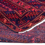 Zanjan Persian Rug 9'3" x 4'11" - Semi Antique Medallion Navy Blue, Crimson Hand Knotted | corner detail | SKU 112370