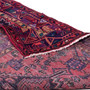 Zanjan Persian Rug 7'7" x 4'5" - Semi Antique Medallion Navy Blue, Crimson Hand Knotted | corner detail | SKU 112372