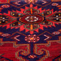 Zanjan Persian Rug 6'7" x 3'9" - Semi Antique Medallion Navy Blue, Crimson Hand Knotted | side view | SKU 112373
