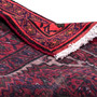 Zanjan Persian Rug 6'3" x 3'1" - Semi Antique Medallion Navy Blue, Crimson Hand Knotted | corner detail | SKU 112376
