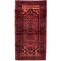 Zanjan Persian Rug 6x3 ft - Semi Antique Medallion Toranj, Herati Mahi Madder Red, Crimson, Dark Red Hand Knotted | front view | SKU 112377