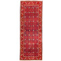 Hamadan Persian Rug 9'10" x 3'7" - Semi Antique Afshan Red, Blue Hand Knotted | front view | SKU 110103