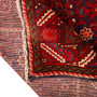Hamadan Persian Rug 9'10" x 3'7" - Semi Antique Afshan Red, Blue Hand Knotted | corner detail | SKU 110103