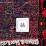 Zanjan Persian Rug 6x4 ft - Semi Antique Medallion Navy Blue, Crimson Hand Knotted | full view | SKU 112378