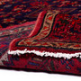 Zanjan Persian Rug 6'7" x 3'5" - Semi Antique Medallion Navy Blue, Crimson Hand Knotted | corner detail | SKU 112381