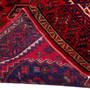 Zanjan Persian Rug 6x3 ft - Semi Antique Medallion Toranj, Herati Mahi Madder Red, Navy Blue, Cream Hand Knotted | pile detail | SKU 112381