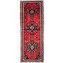Hamadan Persian Rug 10x3 ft - Antique Medallion (Toranj), Herati (Mahi) Madder Red, Navy Blue, Ivory Hand Knotted | front view | SKU 112382