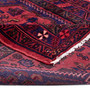 Zanjan Persian Rug 7x4 ft - Semi Antique Medallion (Toranj), Herati (Mahi) Madder Red, Navy Blue, Crimson Hand Knotted | corner detail | SKU 112384