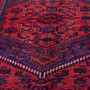 Zanjan Persian Rug 7x4 ft - Semi Antique Medallion (Toranj), Herati (Mahi) Madder Red, Navy Blue, Crimson Hand Knotted | side view | SKU 112384