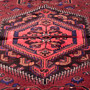 Zanjan Persian Rug 7x4 ft - Semi Antique Medallion Navy Blue, Crimson Hand Knotted | side view | SKU 112385