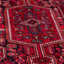 Zanjan Persian Rug 7'10" x 4'3" - Semi Antique Medallion Navy Blue, Crimson Hand Knotted | side view | SKU 112386