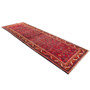 Hamadan Persian Rug 9x3 ft - Semi Antique Afshan Red, Blue Hand Knotted | back view | SKU 110104