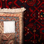 Hamadan Persian Rug 9x3 ft - Semi Antique Afshan Red, Blue Hand Knotted | full view | SKU 110104