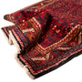 Hamadan Persian Rug 9x3 ft - Semi Antique Herati (Mahi), Afshan (All-Over) Madder Red, Navy Blue, Cream Hand Knotted | detail view | SKU 110104