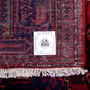 Zanjan Persian Rug 7'1" x 4'7" - Semi Antique Medallion Navy Blue, Crimson Hand Knotted | corner detail | SKU 112388