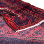 Zanjan Persian Rug 7'5" x 4'8" - Semi Antique Medallion Navy Blue, Crimson Hand Knotted | corner detail | SKU 112389