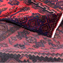 Zanjan Persian Rug 7'7" x 4'1" - Semi Antique Medallion Navy Blue, Crimson Hand Knotted | corner detail | SKU 112390