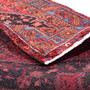 Zanjan Persian Rug 6'11" x 4'7" - Semi Antique Medallion Navy Blue, Crimson Hand Knotted | corner detail | SKU 112391